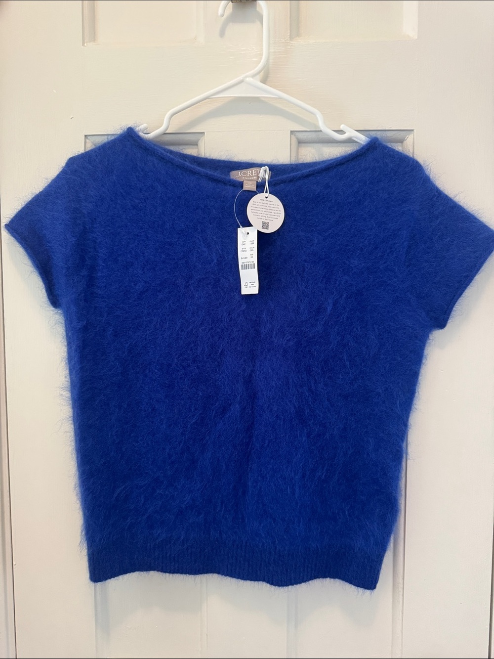 J. Crew Electric Blue Short-Sleeve Cashmere Sweater